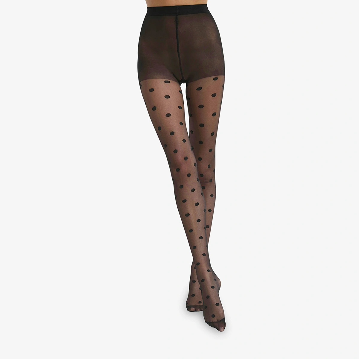 Collant Femme En Voilage Noir 19D à Gros Pois Dim Style 5 Collant Femme En Voilage Noir 19D à Gros Pois Dim Style – Image 5