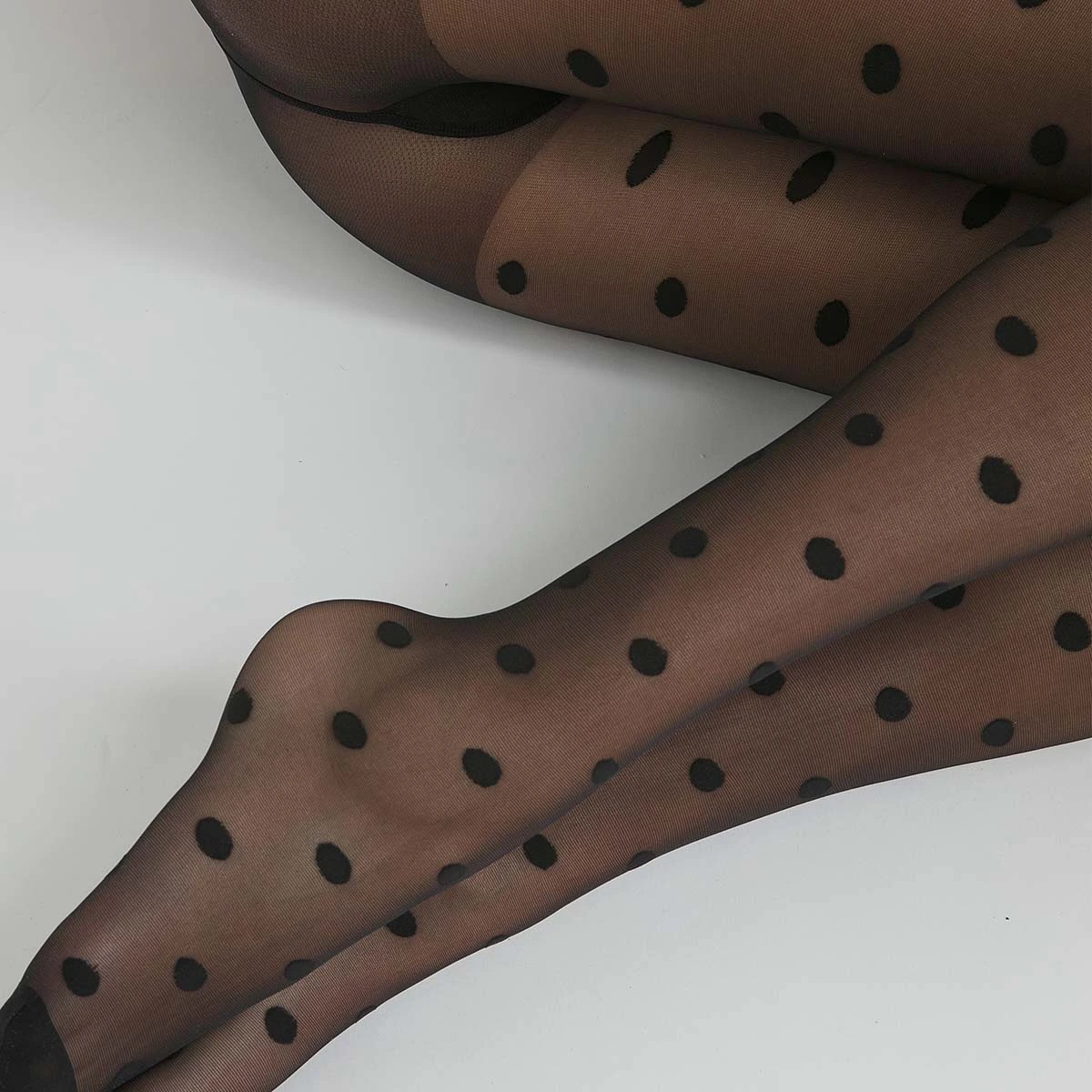 Collant Femme En Voilage Noir 19D à Gros Pois Dim Style 7 Collant Femme En Voilage Noir 19D à Gros Pois Dim Style – Image 7