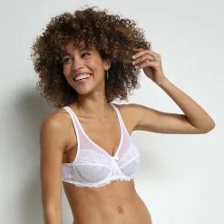 Soutien-Gorge Emboîtant Blanc En Dentelle Generous Essentiel