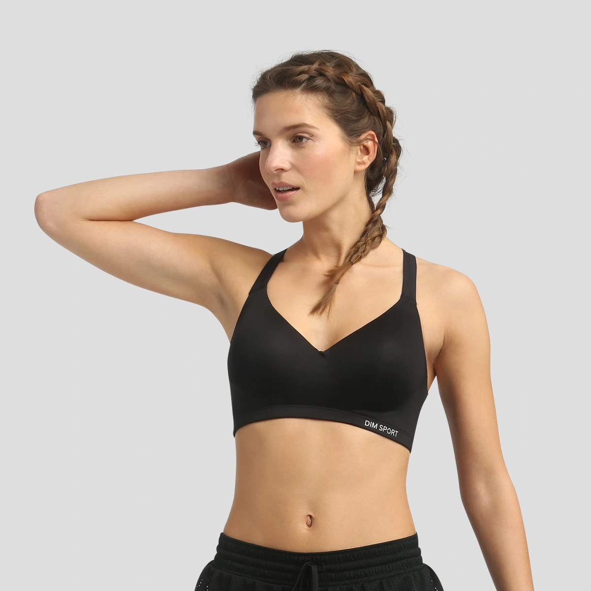 Brassière Ampliforme Microfibre à Impact Modéré + Noir Dim Sport 2 Brassière Ampliforme Microfibre à Impact Modéré + Noir Dim Sport – Image 2