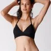 Haut De Maillot De Bain Noir Femme En Microfibre Recyclée