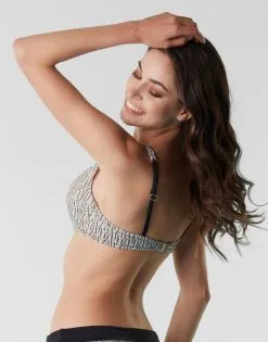 Maillot De Bain Soutien-gorge à Armatures En Jacquard, Blanc, Noir Et Or -Soutien Gorge Soldes Magasin D0AXXPA AO0 02