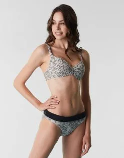 Maillot De Bain Soutien-gorge à Armatures En Jacquard, Blanc, Noir Et Or -Soutien Gorge Soldes Magasin D0AXXPA AO0 03