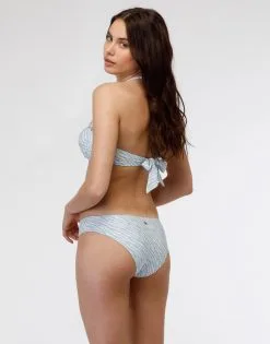 Haut De Maillot De Bain Bandeau En Microfibre, Imprimé Animalier Bleu Clair -Soutien Gorge Soldes Magasin D0AYSPA ASM 04