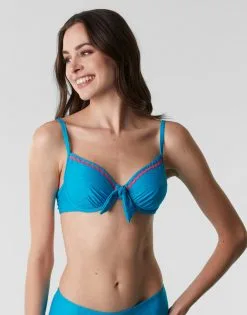 Maillot De Bain Soutien-gorge Avec Armatures En Microfibre, Bleu Océan