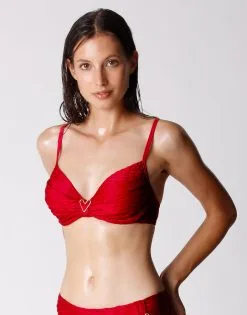 Haut De Maillot De Bain Rouge à Armatures Femme