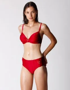 Haut De Maillot De Bain Rouge à Armatures Femme -Soutien Gorge Soldes Magasin D0AZ4PA A22 03