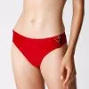 Bas De Maillot De Bain En Microfibre Gaufrée Rouge Pour Femme