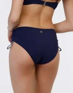 Bas De Maillot Taille Haute En Microfibre Bleu Marine -Soutien Gorge Soldes Magasin D0AZHPA A9H 02