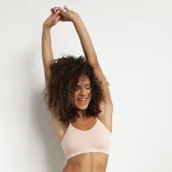 Brassière Sans Coutures à Impact Léger Rose Amande Chiné Dim Sport