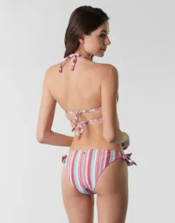 Maillot De Bain Slip Avec Nœuds En Microfibre Lurex, Rayures Multicolores -Soutien Gorge Soldes Magasin D0BWCPA AO2 04