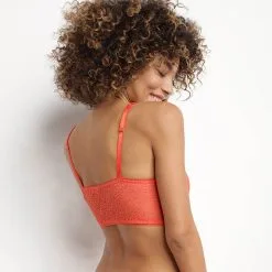 Bralette Ampliforme En Dentelle à Motif Feuillage Orange MOD De Dim -Soutien Gorge Soldes Magasin D0CEDC1 AI4 02
