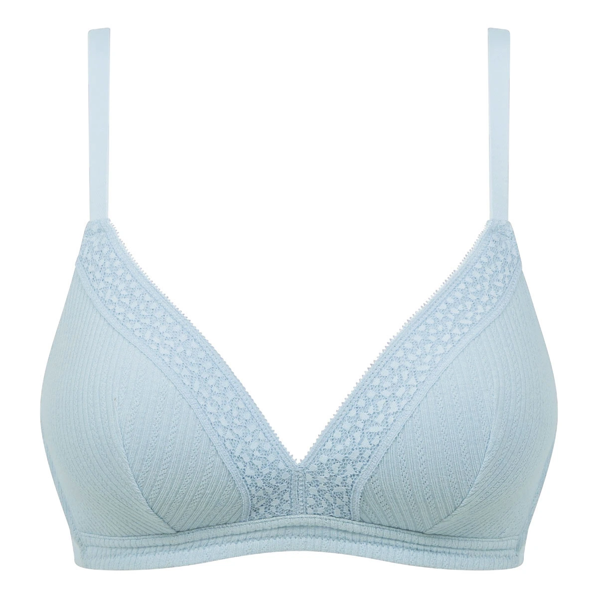 Soutien-gorge Sans Armatures Maille Et Dentelle Bleu Dragée Coton Lace 6 Soutien-gorge Sans Armatures Maille Et Dentelle Bleu Dragée Coton Lace – Image 6