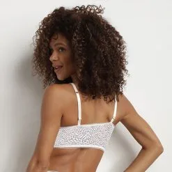 Bralette Ampliforme En Dentelle à Motif Feuillage Nacre MOD De Dim -Soutien Gorge Soldes Magasin D0CINC1 1LM 02