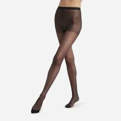 D Collant Femme Transparent Voile En Lycra Renforcé Noir Ultra Resist