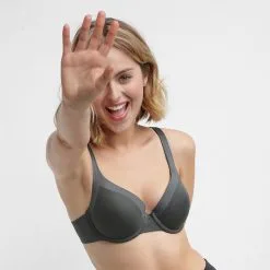 D Soutien-gorge Corbeille En Microfibre Vert Gris Generous Invisible