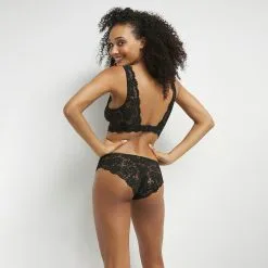 Bralette Foulard Sans Armatures En Dentelle Florale Noir Daily Glam -Soutien Gorge Soldes Magasin D0CUAC1 0HZ 04