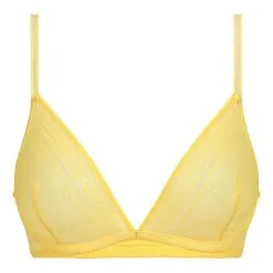 Soutien-gorge Triangle Mousse Amovible En Dentelle Jaune Chic Summer -Soutien Gorge Soldes Magasin D0CZKC1 ARA 05