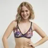 D Soutien-gorge Triangle Souple En Tulle Floral Flower Transparency