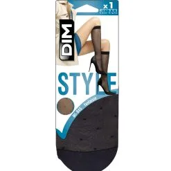 Mi-bas Noir Effet Plumetis 15D Madame So DIM