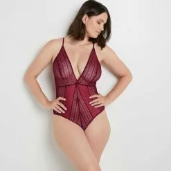 Body Femme | Amour Body Sans Armatures Dentelle Cerise | RougeGorge