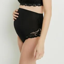 Culotte Taille Haute Femme | Reine Culotte Grossesse Taille Haute Noir | RougeGorge