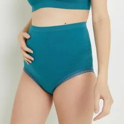 Culotte Taille Haute Femme | Suzon Culotte Taille Haute Grossesse Bleu | RougeGorge