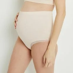Culotte Taille Haute Femme | Suzon Culotte Taille Haute Grossesse Poudre | RougeGorge