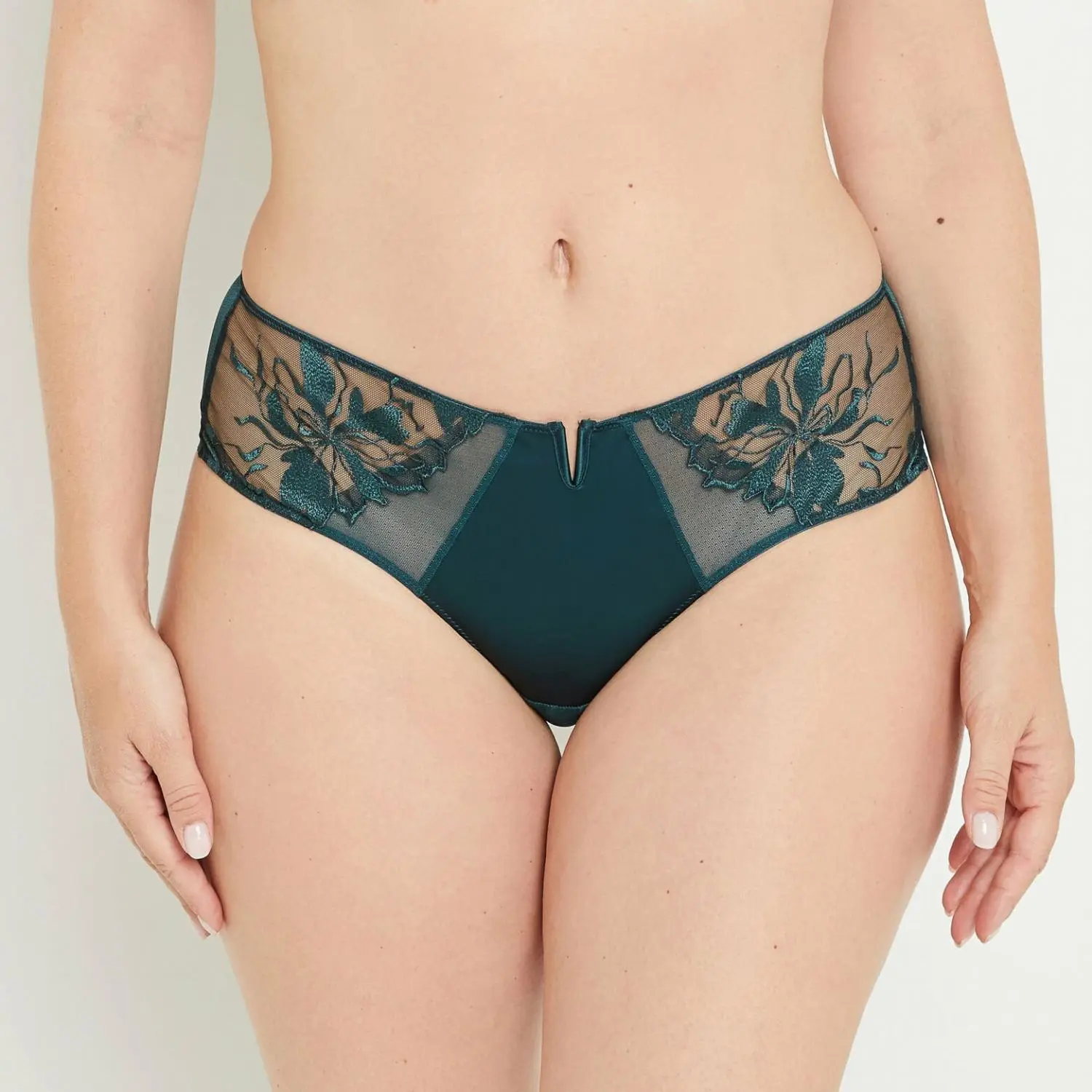 Lingerie D'Exception Femme | Azur Shorty Tulle Brode Canard | RougeGorge 1 Lingerie D'Exception Femme | Azur Shorty Tulle Brode Canard | RougeGorge