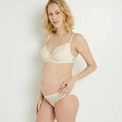 Lingerie Grossesse Femme | Dentelle Soutien-Gorge Allaitement Ecru | RougeGorge