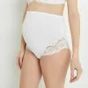 Lingerie Grossesse Femme | Reine Culotte Grossesse Taille Haute Blanc | RougeGorge