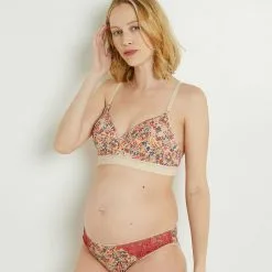 Lingerie Grossesse Femme | Salome Soutien-Gorge Allaitement Ivoire/Bleu | RougeGorge