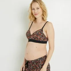 Lingerie Grossesse Femme | Salome Soutien-Gorge Allaitement Noir/Bleu | RougeGorge