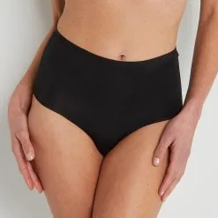 Lingerie Plus Responsable Femme | Invisible Culotte Taille Haute Microfibr Noir | RougeGorge