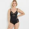Lingerie Sculptante Femme | Ririse Body Microfibre Noir | RougeGorge