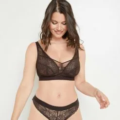 Poitrine Généreuse (Bonnets E, F & G) Femme | Audrey Soutien-Gorge Grands Bonnets Chocolat | RougeGorge