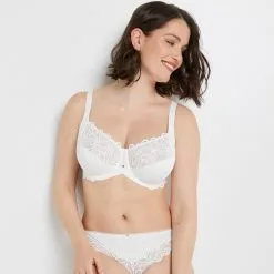 Poitrine Généreuse (Bonnets E, F & G) Femme | Syara Soutien-Gorge Grands Bonnets Ecru | RougeGorge