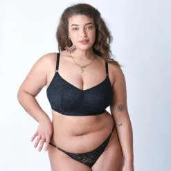 Poitrine Généreuse Jusqu Femme | Anna Soutien-Gorge Sans Armatures Noir | RougeGorge