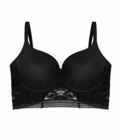Poitrine Généreuse Jusqu Femme | Lynn Bralette Dentelle Noir Noir | RougeGorge