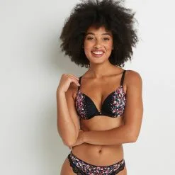 Premiers Prix & Syara Femme | Syara Soutien-Gorge Push Up Noir/Rose | RougeGorge