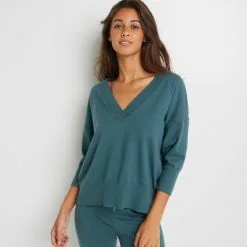 Pyjama Femme | Alix Pull Maille Bleu | RougeGorge