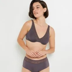 Soutien-Gorge Ampliforme & Foulard Femme | Alba Soutien-Gorge Foulard Taupe | RougeGorge