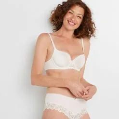 Soutien-Gorge Ampliforme & Foulard Femme | Syara Soutien-Gorge Ampli Emboitant Ecru | RougeGorge