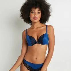 Soutien-Gorge Push-Up Femme | Syara Soutien-Gorge Push Up Bleu | RougeGorge