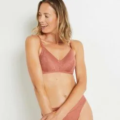 Soutien-Gorge Sans-Armatures & Triangle Femme | Aloa Soutien-Gorge Sans Armature Ampli Poudre | RougeGorge