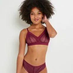 Soutien-Gorge Sans-Armatures & Triangle Femme | Amour Soutien-Gorge Sans Armatures Cerise | RougeGorge