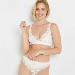 Soutien-Gorge Sans-Armatures & Triangle Femme | Syara Soutien-Gorge Sans Armatures Ecru | RougeGorge